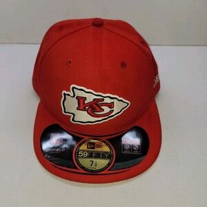 Kansas City Chiefs 59FIFTY Fitted Hat Cap New Era 7 1/8 Red NFL